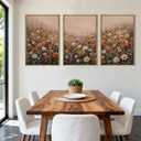 IARTTOP Extra Large Wildflower Framed Wall Art 24x36 Inch Set of 3 Vintage Botanical Art Prints Calming Nature Floral Landscape Wall Decor for Living Room Dining room Bedroom