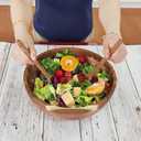 JOYMAY Salad Bowls Wood Salad Bowl Set with Lid 11.8 Inch Large Wooden Bowls Set Acacia Wood Serving-Bowl with Serving Utensils Bowl for Kitchen, Dining, Party