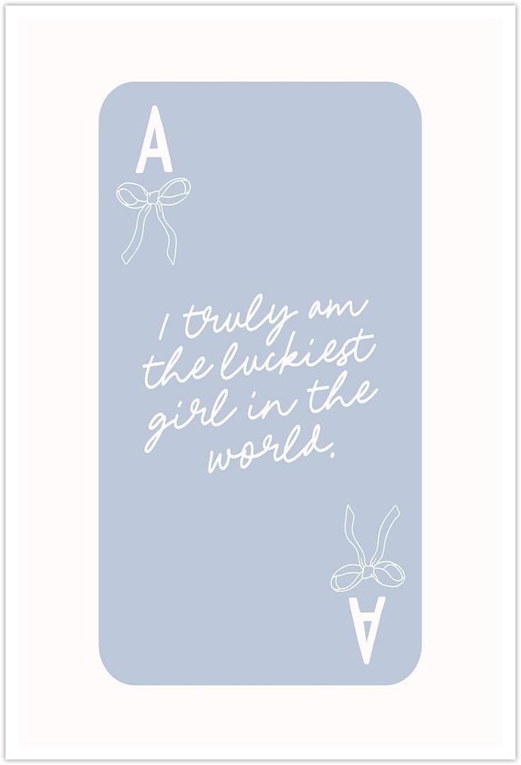 3 x Lucky Girl Syndrome Poster Trendy Ace Card Print Blue Bow Wall Art Casino Theme Party Poker Art Poster Preppy Girly Dorm College Apartment Coquette Room Decor8x12inch Unframed (POK06) 3 x Lucky Girl Syndrome Poster Trendy Ace Card Print Blue Bow Wall Art Casino Theme Party Poker Art Poster Preppy Girly Dorm College Apartment Coquette Room Decor8x12inch Unframed (POK06)