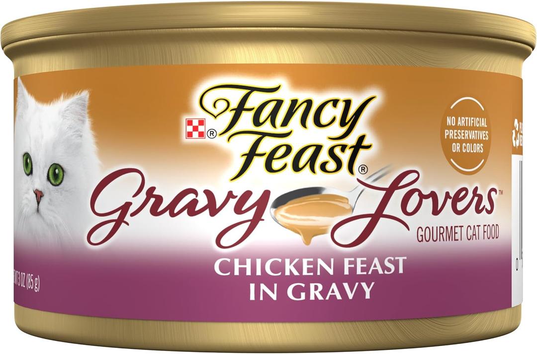 Purina Fancy Feast Gravy Lovers Chicken Feast in Grilled Gourmet Wet Cat Food  (Pack of 24) 3 oz. Cans (EXP 03/31/28)
