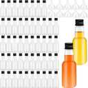 50 Pack Mini Liquor Bottles,1.7oz/50ml Plastic Spirit Alcohol Bottle with Black Cap,Miniature Shot Bottles with 10 Funnels for Party Favor,Weddings