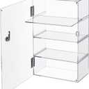 Barydat Acrylic Display Case with Lock Key Countertop Display Case Clear Showcase Display Cabinet Multi Functional Safe Storage Box for Retail Store (Removable 4 Tier,11.8 x 5.9 x 15.7 Inch)