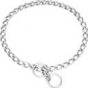 Strong Chain Dog Collar, Stainless Steel Metal Link Dog Silp Collars for Training Walking, Waterproof, Arnish Resistant Metal Chain Collar for Dogs, 3.0mm 21.5inches (Dog's Neck 16-18inches)