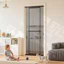 Gardner Pet 51"-87" Extra Tall Cat Gate for Doorway, 27.56"-37" Wide Included 4 Extension Kits, No Drilling Pressure Mount Kit Full Door Gate for Dogs (Black, 51"-87" High)
