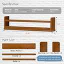Harwaya Floating Nursery Book Shelves Wall Mounted, Wooden Wall Bookshelf for Kids Room, Dark Wood Hanging Book Shelf for Baby Toddler Childrens Bedroom (24 Inch, Walnut Brown, Set of 3), 23.6 Inch
