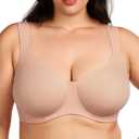 HSIA Bras for Women Minimizer Full Coverage, Plus Size T Shirt Unlined Underwire Smooth Bra, Seamless Cups Joan Ultimate Soft