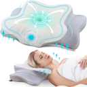DONAMA Cervical Pillow for Neck and Shoulder,Contour Memory Foam Pillow,Ergonomic Neck Support Pillow for Side Back Stomach Sleepers with Pillowcase-Standard Size (Standard Size 21.65"Lx12.12"Wx4.33"H, Light Grey)