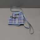 AIITLE Breathable Rabbit Harness and Leash Set - Plaid Pattern Padded Vest with Magic Tape Design, Dual D-Rings, Adjustable for Small Animal Pets, Indoor Outdoor Training Camping, Blue M