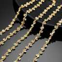 Bling Rhinestone Trim Crystal Chain Applique Rhinestone Applique Sewing Embellishments for DIY Dress Clothing Wedding Crafts Bridal Jewelry, 0.39 Inch Wide