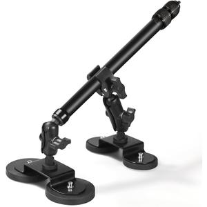 Magnetic Car Mount for Insta360 & Action Cameras, N52 Strong 360 Camera Car Mount with Quick-Release Base, Exterior Vehicle Mount with Extendable Arm & 360 Rotation, Compatible with GoPro