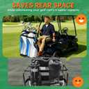Foldable Golf Cart Rear Seat Bag Holder Fits 4 Seater Golf Cart Bag Holder Compatible with EZGO/Club Car/Yamaha Works for Rear Armrests Up to 8" & 24.5" Wide Equipped with Stainless Steel Buckles