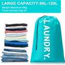 2 Pack 28" x 40"Travel Laundry Bag, Machine Washable Dirty Clothes Organizer with Drawstring,Large Enough to Hold 4 Loads of Laundry, Easy Fit a Laundry Hamper or Basket Travel Essentials