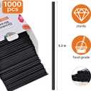 [1000 Pcs] Black Disposable Cocktail Short Straws - 5 Inch Length 0.16 Inch Diameter Coffee & Cocktail Stirrers Plastic Straws for Whiskey,Bar,Club,Soda,Cocktail,Teas