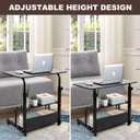 Adjustable Height Mobile Computer Desk for Small Space Rolling Writing with Wheels Corner Home Office Study Portable Bedrooms Work Desk Standing Desk Sizes 31.5X15.7 Inches Black C, Onesize