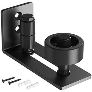 SMARTSTANDARD Sliding Barn Door Floor Guide for Bottom Adjustable Roller - 8 Setup Options for DIYers - Flush Design Bottom Flat Barn Door Floor Guide Stay Roller (Black) 1PCS