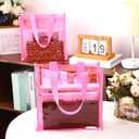 Paterr 20 Pack Plastic Clear Tote Bags 10 x 10 x 4 Inch Stadium Approved Gift Bag with Handles for Women Sports Work Travel