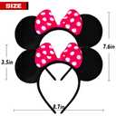 Mado 2 Pack Mouse Ears Headbands for Adults Women Little Girls Boys (Fuchsia Polka Dot, Onesize