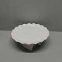 White Cake Stand, 10 Inch Cake Stands for Tea Party, Round Dessert Stand for 8 Inch Cake, Small Cake Plate Cupcake Stand for Dessert Table Display, Ruffle Trim