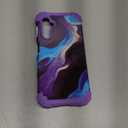 Hocase for Galaxy A14 5G Case, Heavy Duty Shockproof Protection Soft Silicone Rubber Bumper+Hard Plastic Hybrid Protective Case for Samsung Galaxy A14 5G (6.6"" Display) 2023 - Blue Purple Marble