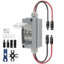 Solar Panel Disconnect Switch, 1000V 30A 2 Poles PV Disconnect Switch, DC Miniature Circuit Breaker IP65 Waterproof Box, for Outdoor PV Stystem, Battery, PV Array MCB DIN Rail