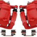 TRQ Front Performance Brake Caliper Set Red Compatible with 2007-2011 Mini Cooper