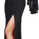 VFSHOW Women's Off Shoulder Bell Sleeve Formal Evening Wedding Party Maxi Dress, Small