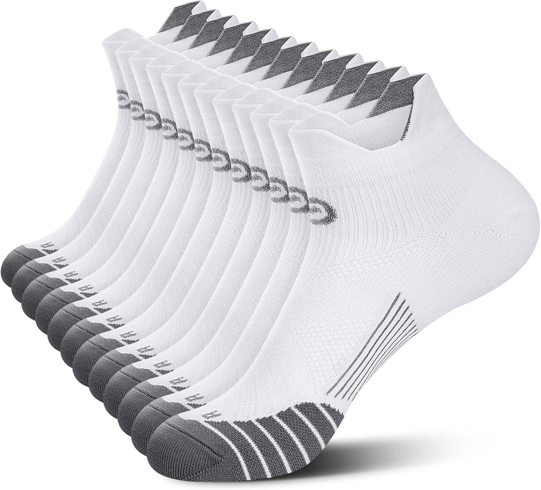 PAPLUS Compression Socks for Men & Women, 2/4/6 Pairs Ankle Running Socks with Arch Support, Ankle Support, Plantar Fasciitis (Large-X-Large)