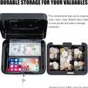 KYODOLED Medium Cash Box with Removable Money Tray, Key Lock Metal Storage Box with 2 Keys & Portable Handle, Safe Cash Drawer, 7.87"x 6.30"x 3.54", Black
