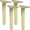 Geesatis 10 Inch Heavy Duty Adjustable Table Legs - Set of 4, 1000lbs Capacity, Aluminum Alloy Furniture Legs for Desks, Cabinets, Sofa & Bed with Pre-Attached Screws (Gold)