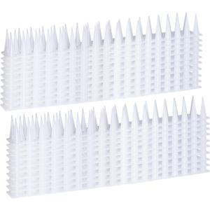 Bird Spikes, 22FT Outdoor Bird Deterrent Spikes Device for Birds Pigeon Woodpecker Squirrel Raccoon Cat, Plastic Bird Deterrent for Outside, Patio, Roof, Sill, Fascia (Clear, 20Pcs)
