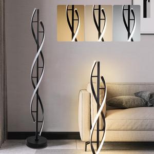 Modern Floor lamp 53 in,35W Night Light Dimming Standing Lamp,Corner Spiral Floor Lamp with Remote Control,Eye-Caring Reading Light Very Suitable Black.