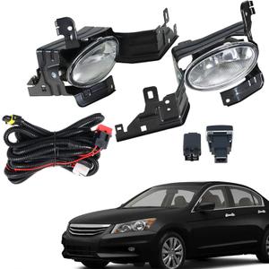 WFLNHB 1 Pair Left Right Fog Lights Replacement for Honda Accord 4DR Sedan 2011-2012 Front Bumper Driving Lamps & Wiring & Switch & Clear Lens
