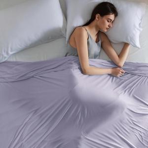 Bedsure Lavender Cooling Blanket Queen Size for Hot Sleepers - Summer Cold Blanket for Queen Size Bed with Rayon Derived from Bamboo, Ice Cool Cold Arc-Chill Thin Summer Bedding Essentials, 90x90