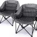 Camping Chairs for Adults 2 Pack Heavy Duty Padded Folding XL Camp Chair with Cup Holder, Supports 500lbs, Oversized Large Outdoor Widen Comfy Lawn Chairs for Tailgating Sports Beach