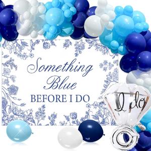 JeVenis Something Blue Before I Do Backdrop for Women Bridal Shower Decoration Banner Bachelorette Engagement Wedding Party
