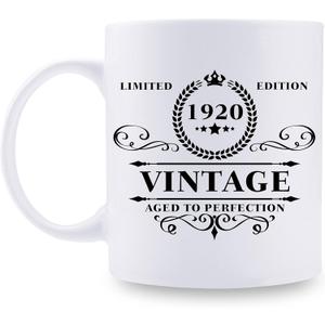 aiyaya 1920 Birthday Gifts for Women Men - 1920 Vintage 11 oz Coffee Mug - Great 1920 Birthday Gifts for Grandpa Grandma Dad Mom Friend Sister Brother Coworker