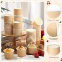 Honeydak 200 Pack Beige Kraft Ice Cream Cups Bulk 5 oz Small Disposable Treat Paper Cups Dessert Yogurt Bowls Snacks Sundae Yogurt Container for Summer Ice Cream Wedding Birthday Party Supplies