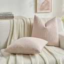 FUTEI Pink Decorative Throw Pillow Covers 18x18 Inch Set of 2,Soft Cozy Chenille Colorful Granular Textured Cushion Case,Modern Home Decor for Couch Bed Living Room