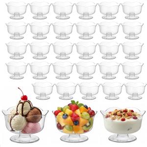 Reallnaive 50 Pcs 50 Pcs Clear Dessert Cups 3.5oz Plastic Parfait Cup Disposable Appetizer Cup Mini Ice Cream Bowl for Appetizer, Sundae, Fruit, Mousse Pudding Wedding Baby Shower Party Supplies