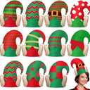 Christmas Elf Hats with Ears Holiday Elf Santa Hat with Bell Xmas Elves Accessories for Party Decoration
