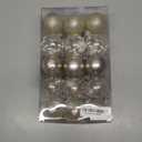 60mm/2.36inch Clear Christmas Ornaments Set, 30ct Champagne Christmas Ornaments Balls for Christmas Tree Decorations Shatterproof Transparent Baubles with Stuffed Decoration for Xmas Wedding Party