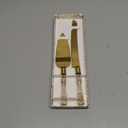 Wedding Cake Knife and Server Set, Cake Cutter and Pie Spatula, Cake Server and Knife Set of 2 with Plastic Handles, Titanium Gold Plated Blades, Cutting Set for Birthdays, and Parties (Glitter Gold)