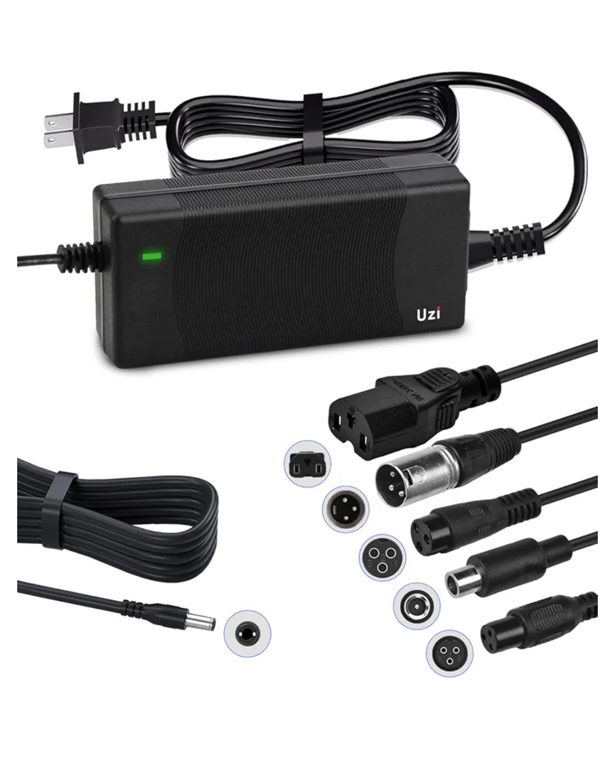 Uzi 42V2A Fast Charger (6 Plugs Universal) for 36V Electric Bike/Scooter Lithium Battery,H5,Vsett8,XP, Eb7 Ebike,V2,KS4, S2/S2R,MAX,GXL,etc（Not Suitable for Lead-Acid Batteries）