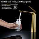 TOCALOCA Tall Bathroom Faucets Brushed Gold, One Hole Single Handle Lever Faucet for Vessel Bowl Sink, Premium Brass Bathroom Basin Faucet Lavatory Mixer Tap Gold