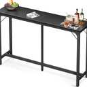 ODK 63 inch Bar Table, Bar Height Pub Table, Counter Height Bar Table, Rectangular High Top Kitchen & Dining Counter Tables with Sturdy Legs & Easy-to-Clean Top, Indoor use, Black