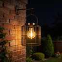 Solar Lanterns Outdoor Waterproof, Metal Hanging Solar Light for Outside Garden Patio Porch Table, Outdoor Decorative Lantern with Bright Warm White Light