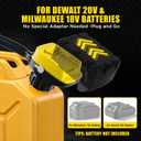 3.2 GPM Cordless Fuel Transfer Pump Battery Powered with 51'' Hose, Compatible with DeWalt 20V & Milwaukee 18V Batteries, 3-size adapters, Auto-Stops Portable Fuel Pumping for Lawn Mowers, Boats, Cars