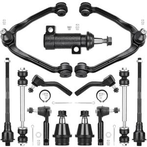 Front Upper Control Arms for Escalade 02-06, Chevy Silverado 99-06, Avalanche Tahoe Suburban GMC Sierra Yukon AWD 4WD | Suspension Kit w/Ball Joints Tie Rods Sway Bar Idler Arm Replaces K80942