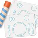 APLAINR Montessori Placemat for Kids, Silicone Mats for Toddlers, Table Setting Placemats for Children, Non Slip, 16 x 12 inch, Set of 2