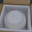 Ceramic Large Glazed White Stripe Mixing Bowls for Kitchen, Set of 2 Big Serving Bowls for Cooking, Popcorn, Salad, Soup, Baking, Dough Bread Making Bowl, 10 Inch + 8 Inch